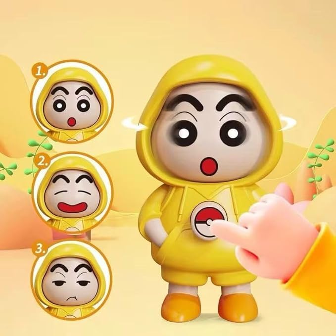 Shinchan Face Changing Keychain with 3 Expressions 3D Cartoon, 2PCS