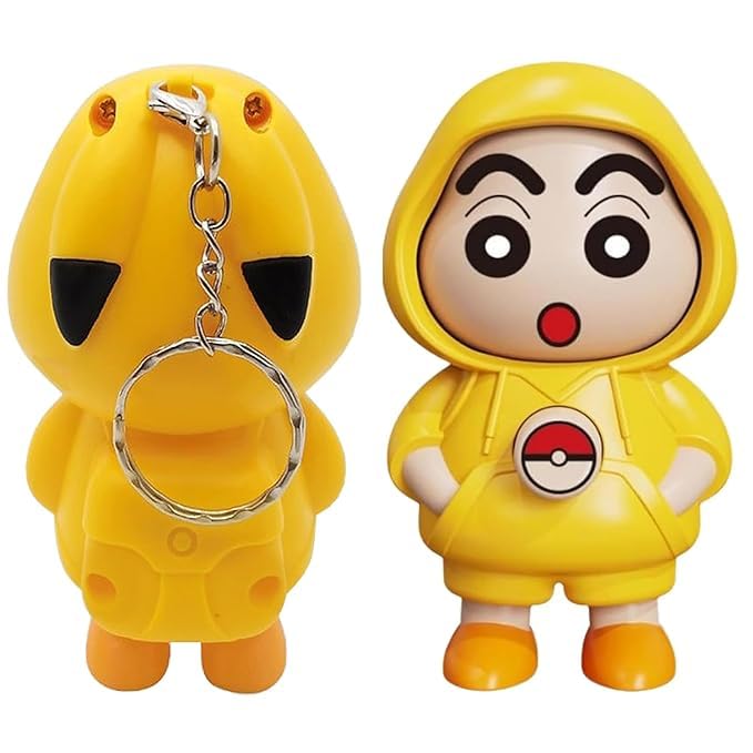 Shinchan Face Changing Keychain with 3 Expressions 3D Cartoon, 2PCS