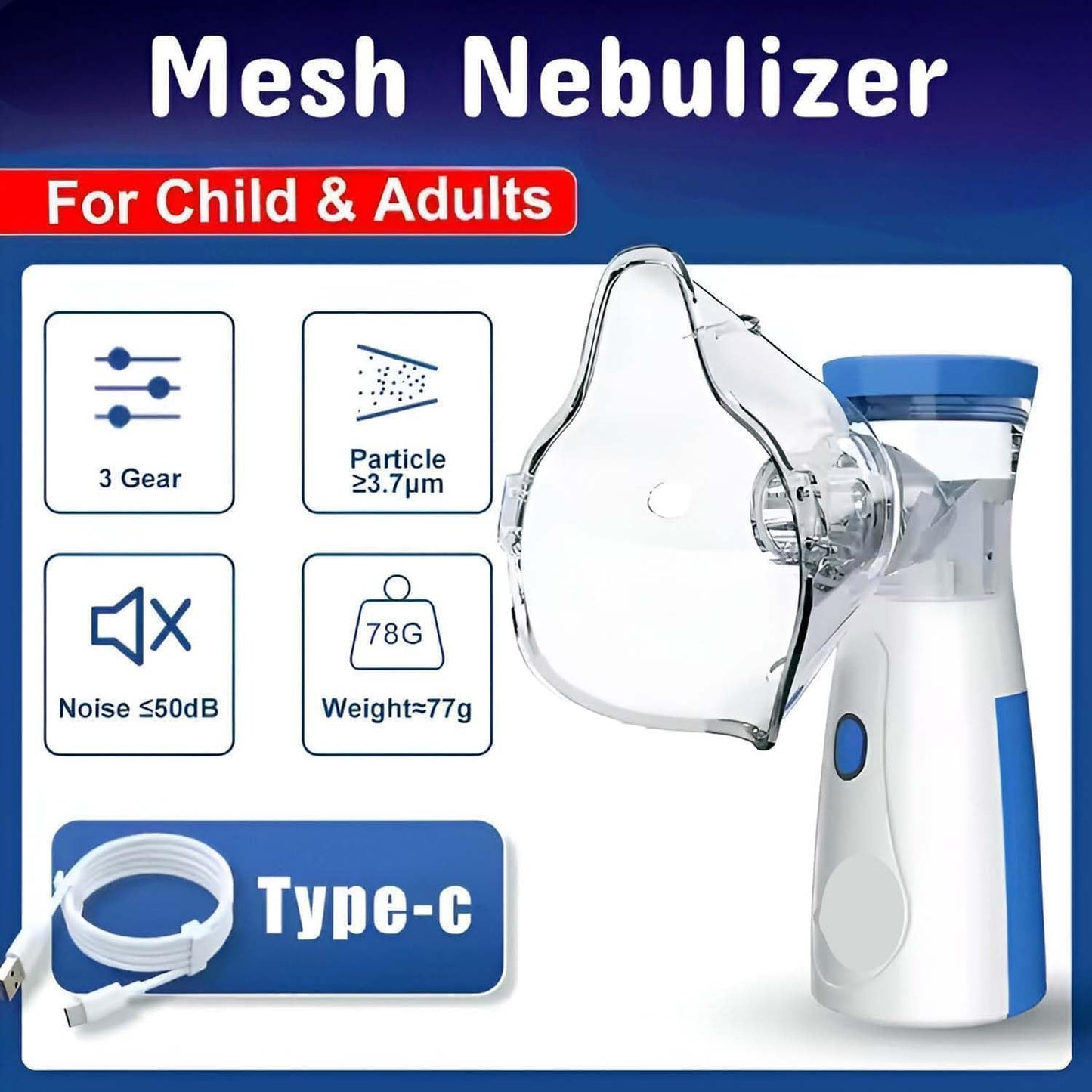 Portable Mesh Nebulizer for Adults & Children