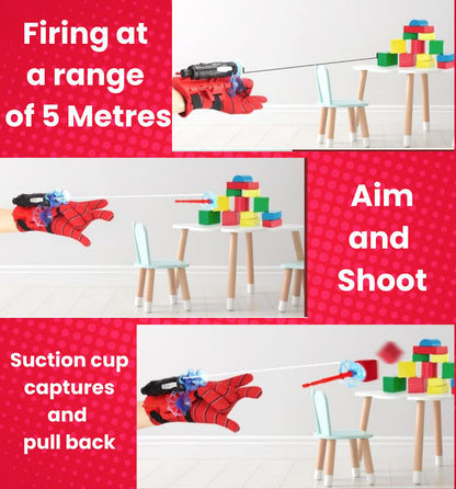 Spider Web Launcher Wrist Toy for Kids – Hero Shooter Set | Safe Sticky Wall Soft Bomb | Perfect for Cosplay & Fun Play