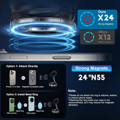 360° Magnetic Car Dashboard Phone Holder | Ultra Strong Vacuum Suction