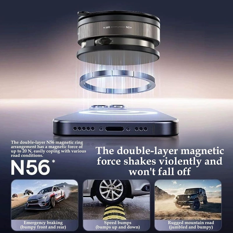 360° Magnetic Car Dashboard Phone Holder | Ultra Strong Vacuum Suction