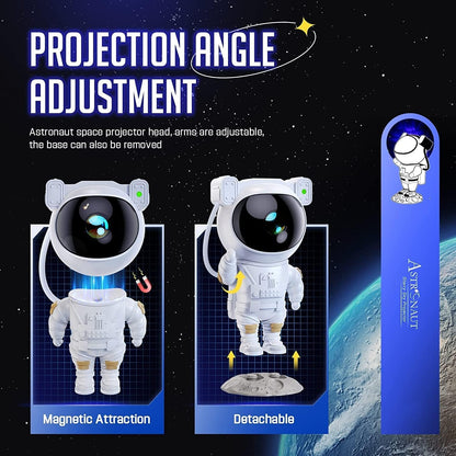 Astronaut Star Galaxy Projector Lamp – 360° Rotating Nebula Light with Remote & Timer | Adjustable Head Space Night Light for Kids Room, Gaming Setup & Home Decor