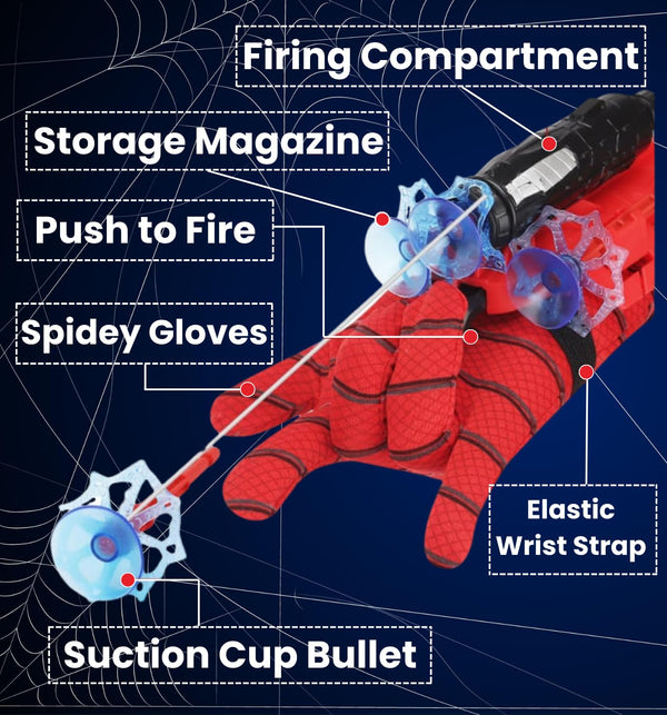 Spider Web Launcher Wrist Toy for Kids – Hero Shooter Set | Safe Sticky Wall Soft Bomb | Perfect for Cosplay & Fun Play