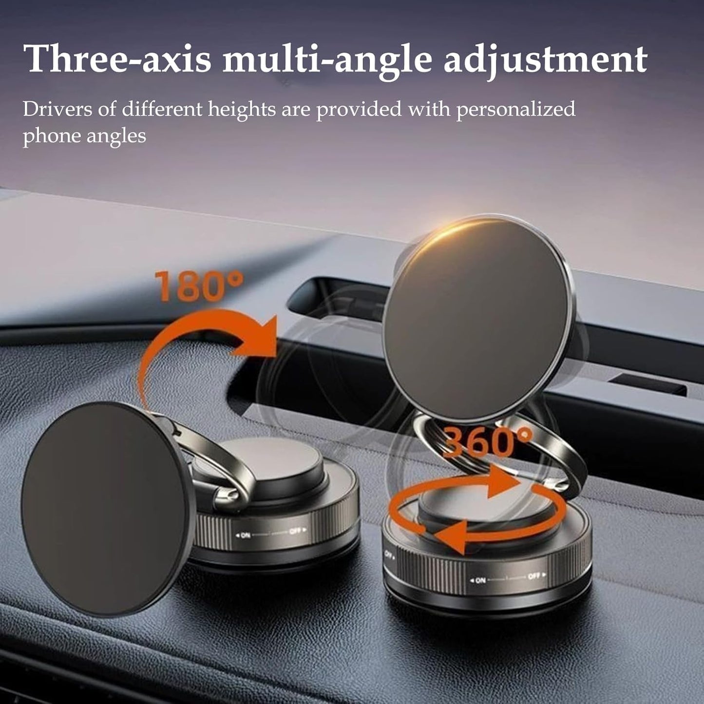 360° Magnetic Car Dashboard Phone Holder | Ultra Strong Vacuum Suction