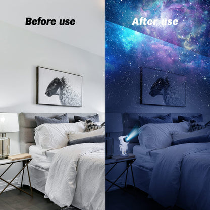 Astronaut Star Galaxy Projector Lamp – 360° Rotating Nebula Light with Remote & Timer | Adjustable Head Space Night Light for Kids Room, Gaming Setup & Home Decor