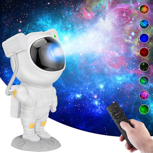 Astronaut Star Galaxy Projector Lamp – 360° Rotating Nebula Light with Remote & Timer | Adjustable Head Space Night Light for Kids Room, Gaming Setup & Home Decor