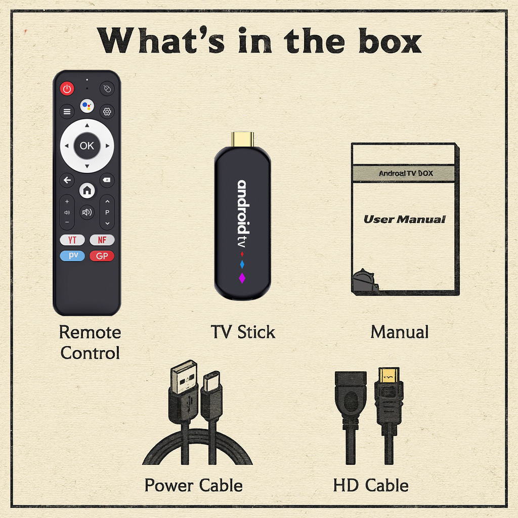 Android TV Stick 4K UHD Dual Band WiFi Bluetooth Quad Core