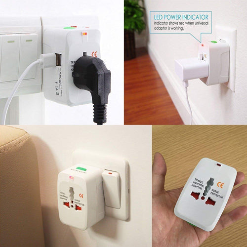 Worldwide All-in-One International Plug Adapter for 150+ Countries, Fast Charging Travel Charger