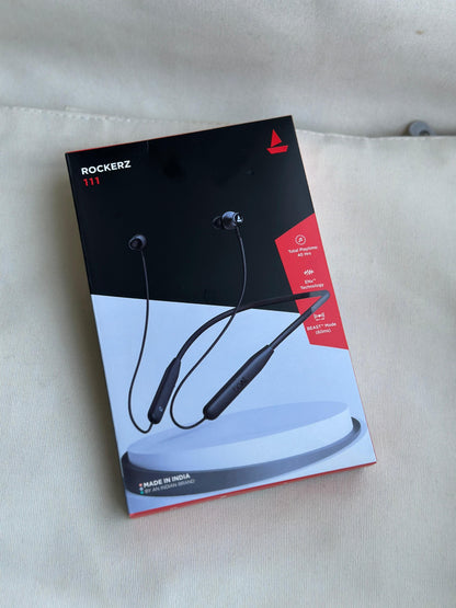 Boat Rockerz 111, Bluetooth Neckband, 40H Battery, Fast Charge, IPX5, Stream