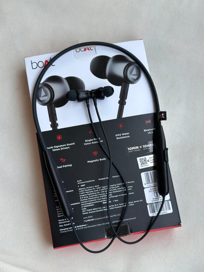 Boat Rockerz 111, Bluetooth Neckband, 40H Battery, Fast Charge, IPX5, Stream