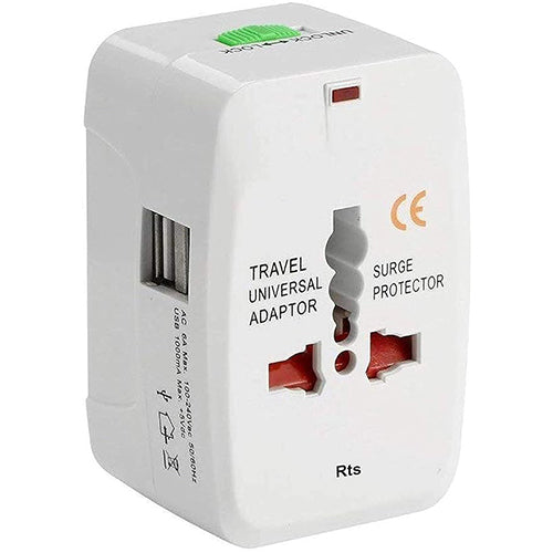 Worldwide All-in-One International Plug Adapter for 150+ Countries, Fast Charging Travel Charger