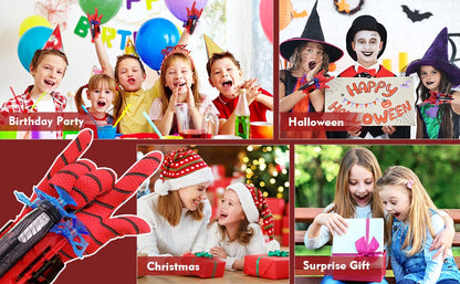 Spider Web Launcher Wrist Toy for Kids – Hero Shooter Set | Safe Sticky Wall Soft Bomb | Perfect for Cosplay & Fun Play