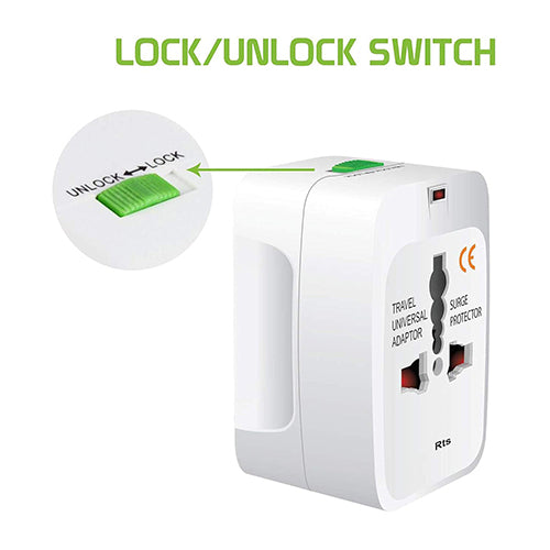 Worldwide All-in-One International Plug Adapter for 150+ Countries, Fast Charging Travel Charger