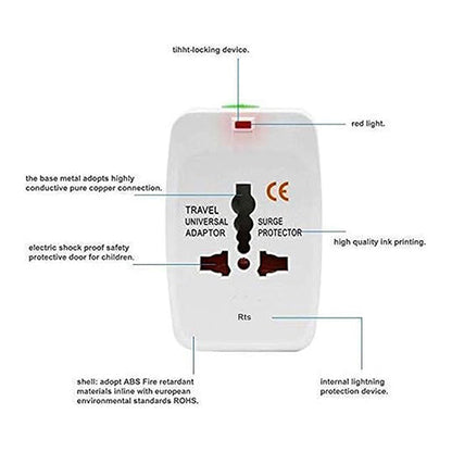 Worldwide All-in-One International Plug Adapter for 150+ Countries, Fast Charging Travel Charger